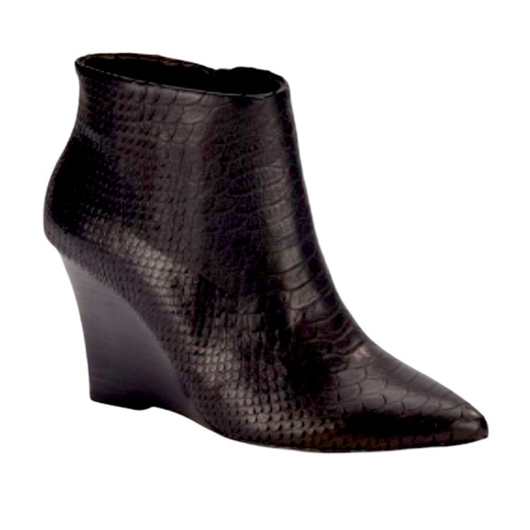Joie Shoes - JOIE Jalena Snake Embossed Wedge Ankle Boot